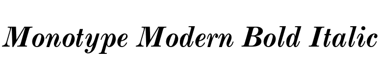 Monotype Modern Bold Italic font preview