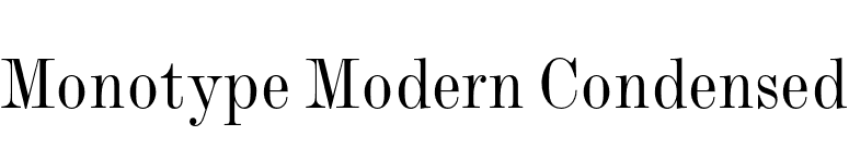 Monotype Modern Condensed font preview