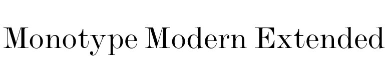 Monotype Modern Extended font preview