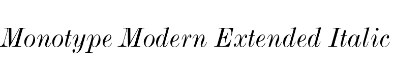 Monotype Modern Extended Italic font preview