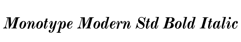 Monotype Modern Std Bold Italic font preview