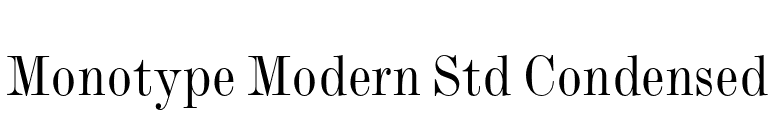 Monotype Modern Std Condensed font preview