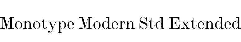 Monotype Modern Std Extended font preview