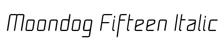 Moondog Fifteen Italic font preview