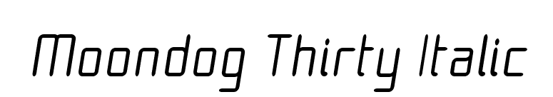Moondog Thirty Italic font preview