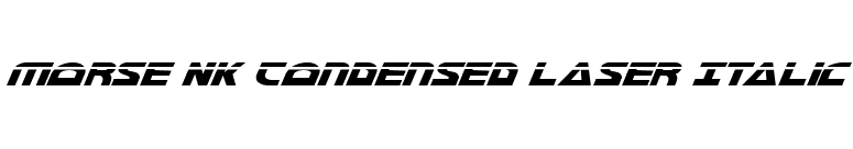 Morse NK Condensed Laser Italic font preview