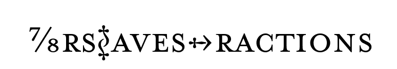 MrsEavesFractions font preview
