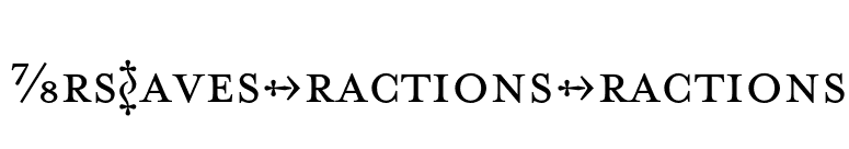 MrsEavesFractionsFractions font preview