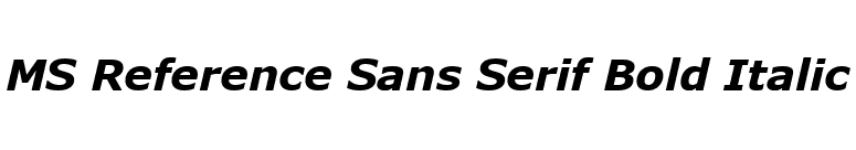 MS Reference Sans Serif Bold Italic font preview