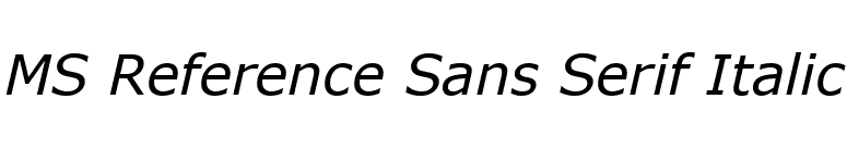 MS Reference Sans Serif Italic font preview