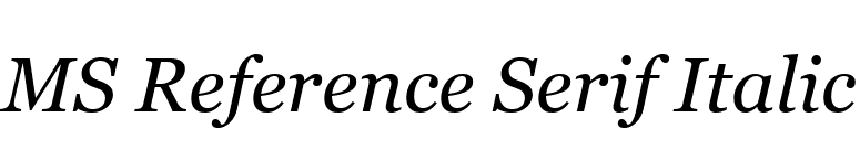 MS Reference Serif Italic font preview