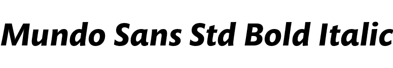 Mundo Sans Std Bold Italic font preview