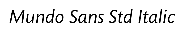 Mundo Sans Std Italic font preview