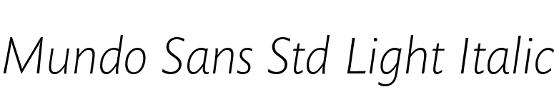 Mundo Sans Std Light Italic font preview