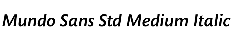 Mundo Sans Std Medium Italic font preview