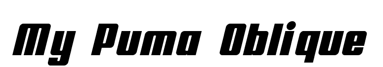 My Puma Oblique font preview