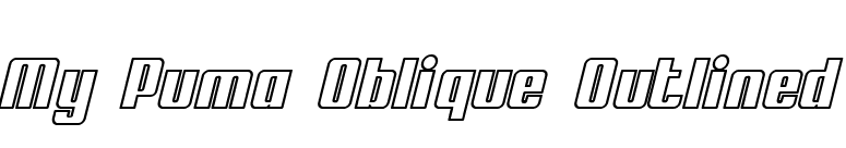 My Puma Oblique Outlined font preview