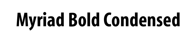 Myriad Bold Condensed font preview