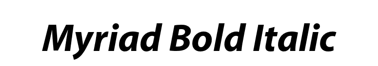 Myriad Bold Italic font preview