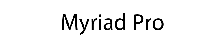 Myriad Pro font preview