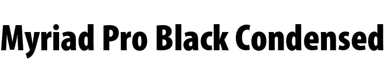 Myriad Pro Black Condensed font preview