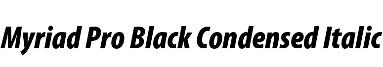 Myriad Pro Black Condensed Italic font preview