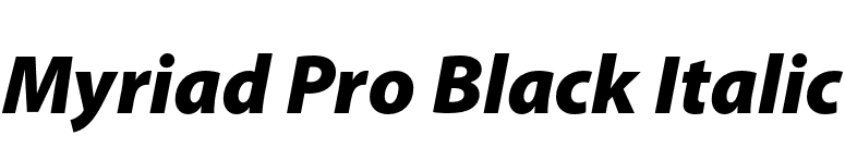 Myriad Pro Black Italic font preview