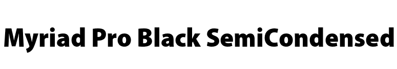 Myriad Pro Black SemiCondensed font preview