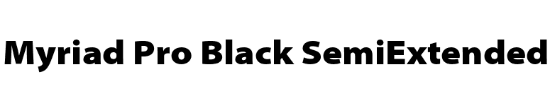 Myriad Pro Black SemiExtended font preview