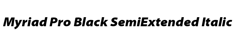 Myriad Pro Black SemiExtended Italic font preview