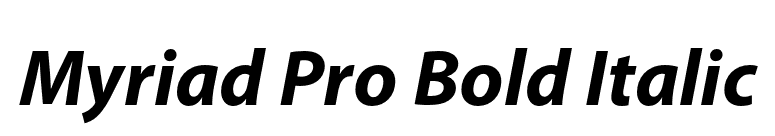 Myriad Pro Bold Italic font preview