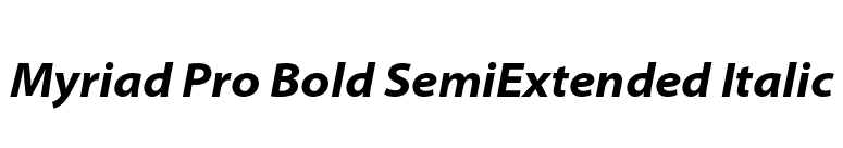 Myriad Pro Bold SemiExtended Italic font preview