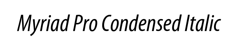 Myriad Pro Condensed Italic font preview