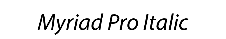 Myriad Pro Italic font preview