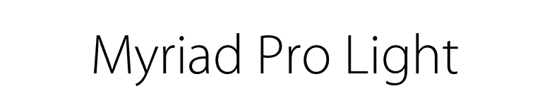 Myriad Pro Light font preview