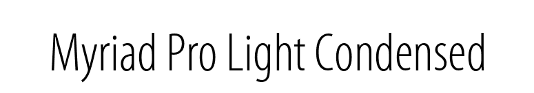 Myriad Pro Light Condensed font preview