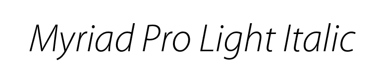 Myriad Pro Light Italic font preview