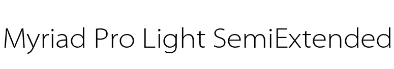 Myriad Pro Light SemiExtended font preview