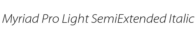 Myriad Pro Light SemiExtended Italic font preview