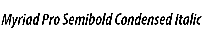 Myriad Pro Semibold Condensed Italic font preview