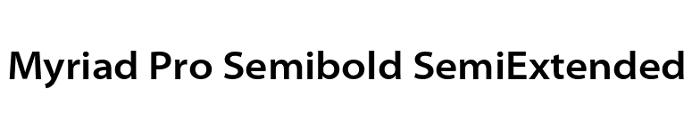 Myriad Pro Semibold SemiExtended font preview