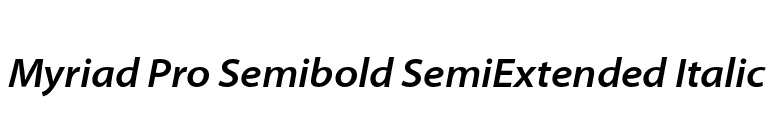Myriad Pro Semibold SemiExtended Italic font preview
