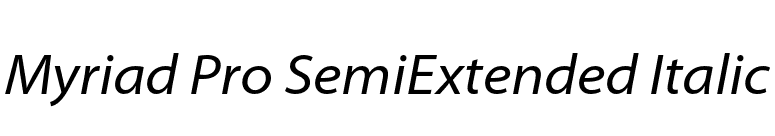 Myriad Pro SemiExtended Italic font preview