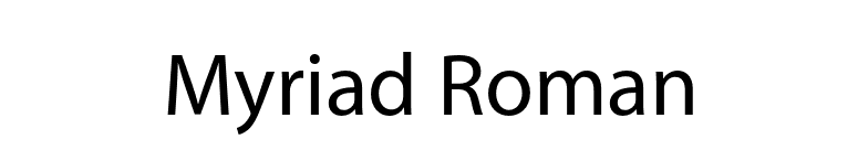Myriad Roman font preview