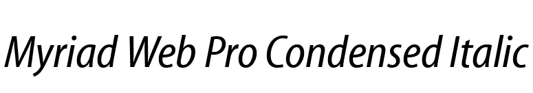 Myriad Web Pro Condensed Italic font preview