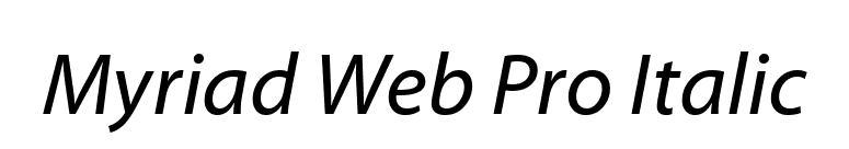 Myriad Web Pro Italic font preview