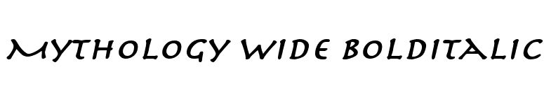 Mythology Wide BoldItalic font preview