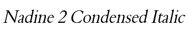 Nadine 2 Condensed Italic font preview