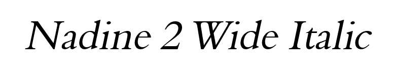 Nadine 2 Wide Italic font preview
