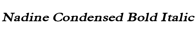 Nadine Condensed Bold Italic font preview
